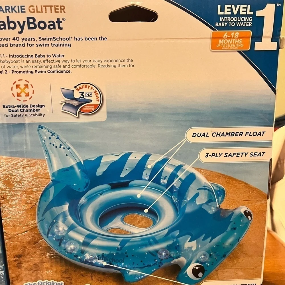 Sharkie Glitter baby boat SwimSchool- Level 1- 6 to 18 months